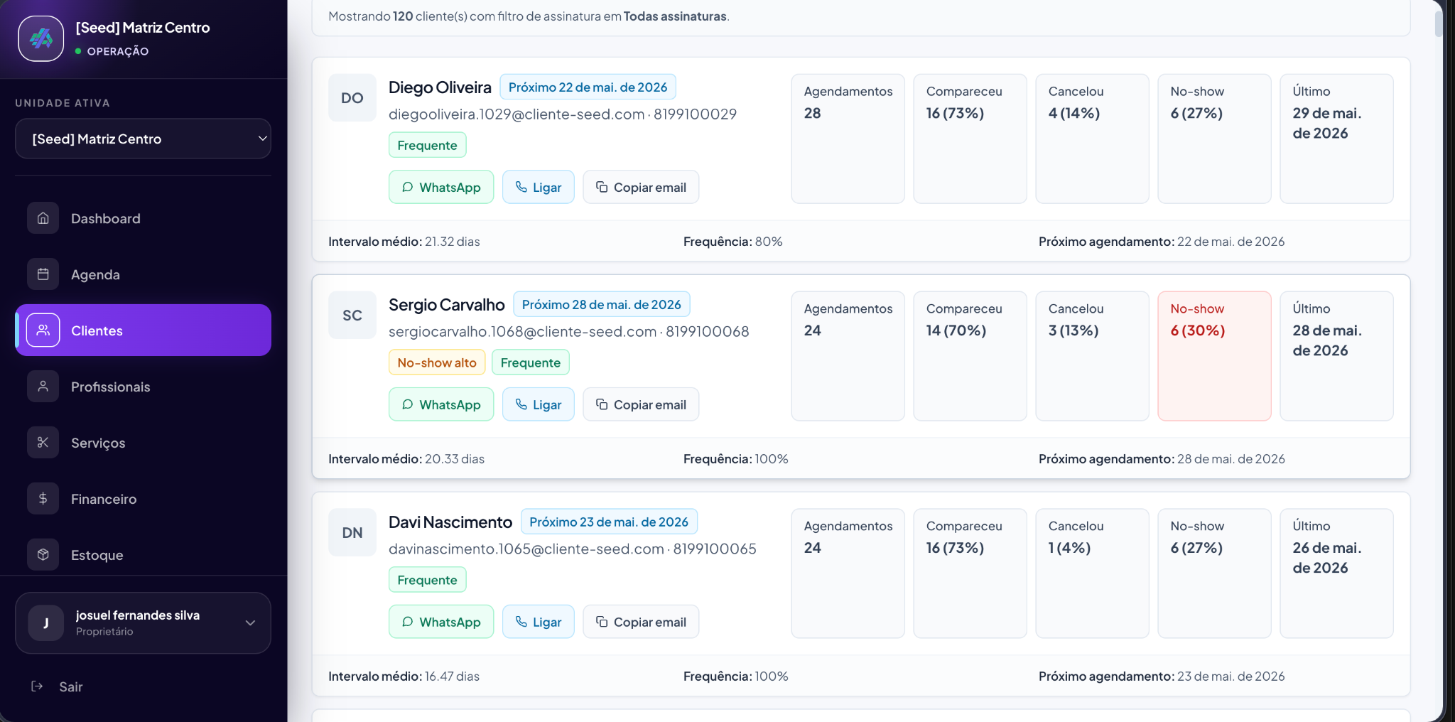 Agenda semanal do Agiliza com visão desktop e mobile